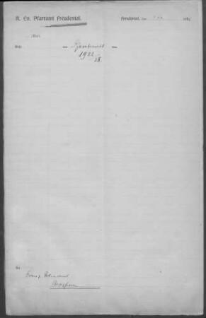 Freudental: Pfarrbericht 1926