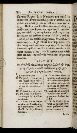 Caput XX. De servitiis feudalibus ad quæ Cæsari & Imp. obligati sunt Vasalli Impertales, & speciatim de Expeditione Romana.