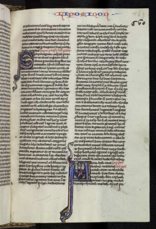 Historisierte Initiale (I. Chronik "Paralipomenon"): A(dam seth enos): Adam und seine Söhne. Akanthusranke als Ablaufmotiv.