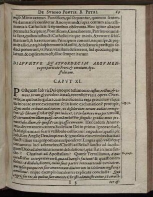 Caput XI. Diluuntur Quatuordecim Argumenta pro paritate Petri,& omnium Apostolorum.