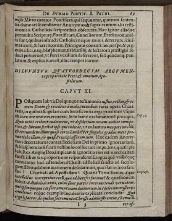 Caput XI. Diluuntur Quatuordecim Argumenta pro paritate Petri,& omnium Apostolorum.