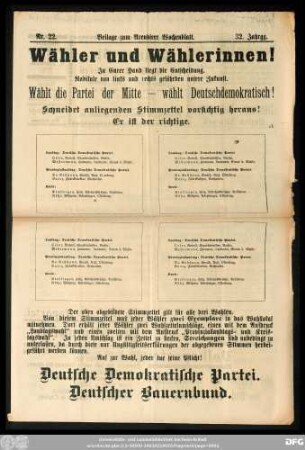 Arendsee'r Wochenblatt, Nr. 22. Beilage zum Arendseer Wochenblatt.