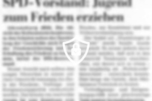 SPD-Vorstand: Jugend zum Frieden erziehen