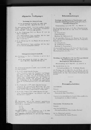 Berufung von Mitgliedern für den Ehrengerichtshof für Rechtsanwälte bei dem Hanseatischen Oberlandesgericht
