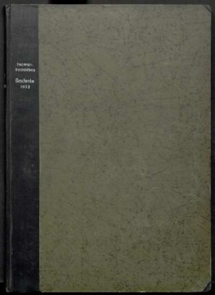 Zugangsverzeichnis Geschenke 1933 : 3. Mai 1933 bis 29. März 1934