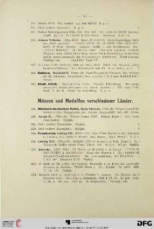 Münzen und Medaillen verschiedener Länder (Nr. 226-437)