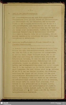1. Analyse der Betriebsergebnisse