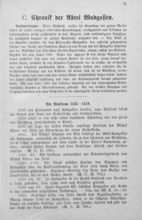C. Chronik der Abtei Wadgassen