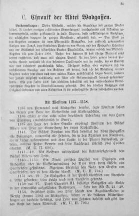 C. Chronik der Abtei Wadgassen