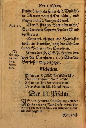 Der Psalter mit kurtzen Summarien und Gebetlein