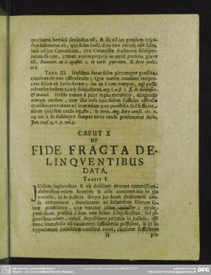 Caput X. De Fide Fracta Delinquentibus Data