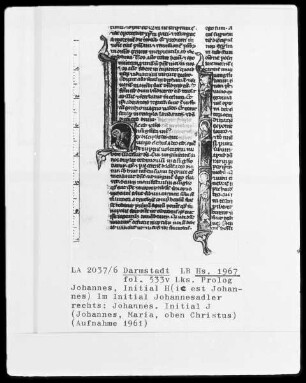 Biblia sacra mit Missale — Buchseite mit zwei Initialen, Folio 533verso