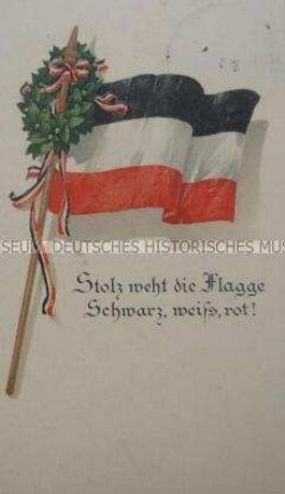 Postkarte: Kriegspostkarten-Serie Nr. 2074, "Stolz weht die Flagge Schwarz, weiss, rot!"; Bautzen, 29. Okt. 1914