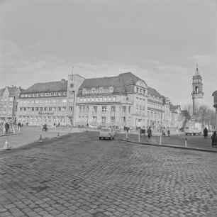 Bautzen : Bautzen. Kornmarkt mit Kreissparkasse und Reichenturm