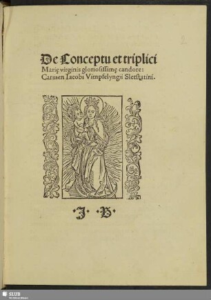De Conceptu et triplici Mari[a]e virginis gloriosissim[a]e candore