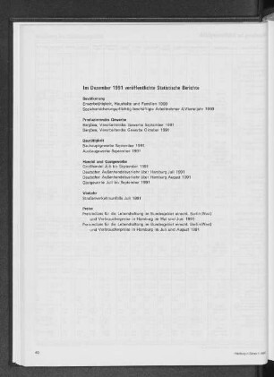 Im Dezember 1991 veröffentlichte Statistische Berichte