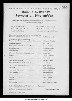 Fernamt …. bitte melden