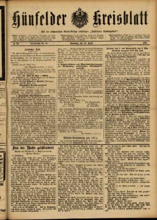 Ausgabe vom Dienstag, den 28. April 1914.