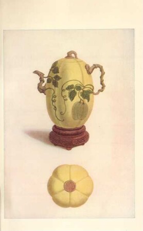 Wine-pot of Chêng.Hwa, enamelled porcelain with yellow body-colour