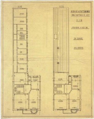 Billing, Hermann; Karlsruhe, Amalienstr. 53; Haus Bausback - Grundriss 3. OG