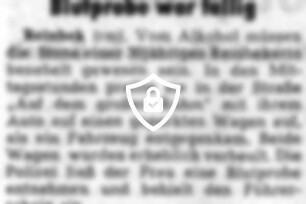 Blutprobe war fällig