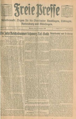 Freie Presse 1925 (Nr. 44). Tagesausgabe und "Zweites Blatt"