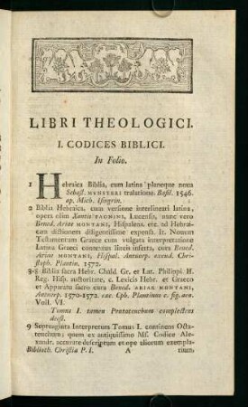 I. Codices Biblici.