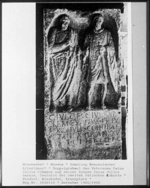 Doppelgrab des Veteranen Caius Julius Clemens und seines Sohnes Caius Julius Sarnus, Centurio der zweiten rätischen Kohorte
