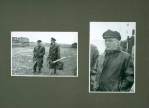 Leitdamm am Mittelgrund an der Küste bei Cuxhaven, 1950
