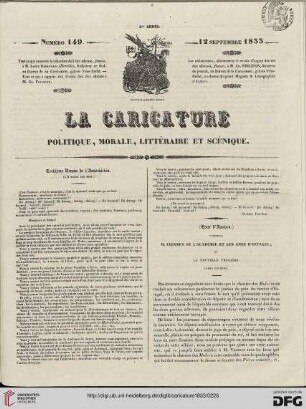 Numéro 149 (12 Septembre 1833)