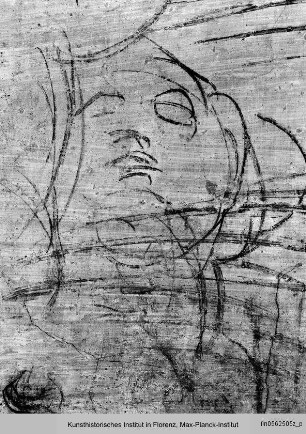 Wandzeichnungen an der Südwand: Figurenstudien : Weibliche Figur