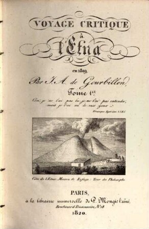Voyage critique à l'Etna en 1819, 1