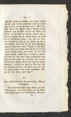 45. Des Schneiders Daumerling Wanderschaft.