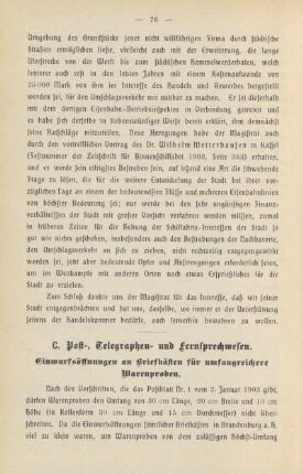 C. Post, Telegraphen- und Fernsprechwesen.