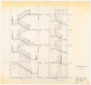 Technische Universität Berlin Institut für Hochspannung und Elektrische Maschinen: Haupttreppe Schnitt 1:20 (Lichtpause von Inv. Nr. 37034)