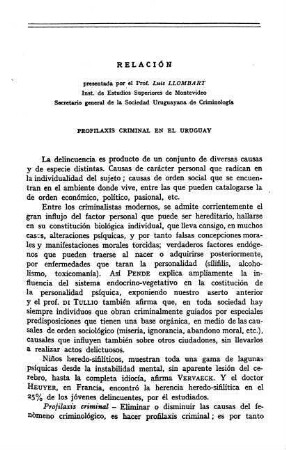 189-196, Relación: Profilaxis criminal en el Uruguay
