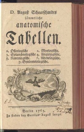 7: D. August Schaarschmidts sämmtliche anatomische Tabellen, 7. : /, Syndesmologische Tabellen
