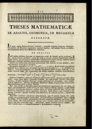 Theses mathematicae.