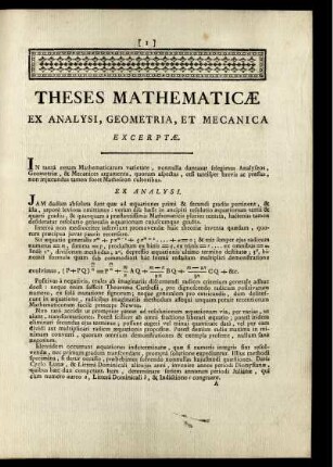 Theses mathematicae.
