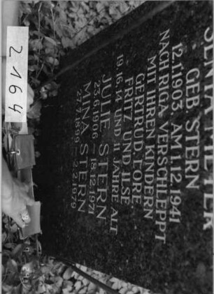 Grabstein 2164 [Hahn S. 205 Grab-Nr. 3107]: Grabstein 2164 (Detailaufnahme) [Hahn S. 205 Grab-Nr. 3107]