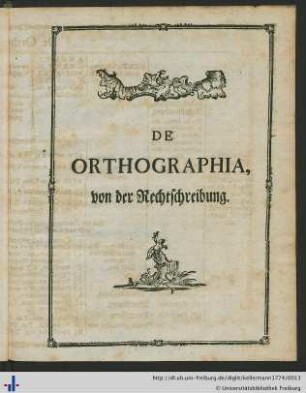 De Orthographia, von der Rechtschreibung.
