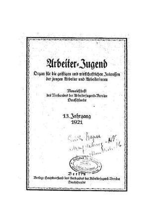 13: Arbeiter-Jugend - 13.1921