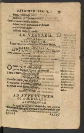 Ad Appollinem. Ode XXXI. - Ode XXXVIII.