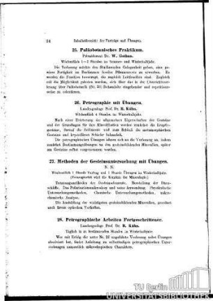 28. Petrographische Arbeiten Fortgeschrittener