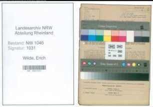 Entnazifizierung Erich Wilde , geb. 30.07.1919 (Kassenangestellter)