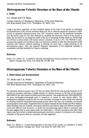 Heterogeneous velocity structure at the base of the mantle