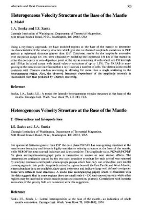 Heterogeneous velocity structure at the base of the mantle