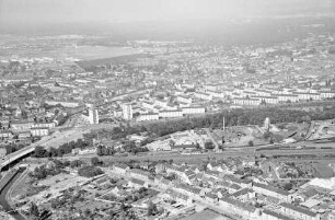 Karlsruhe: Stadtteil Mühlburg mit Hochhäuser