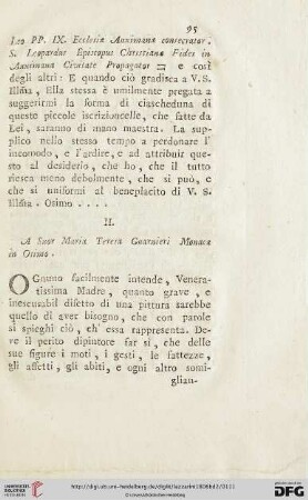 II. A Suor Maria Teresa Guarnieri Monaca in Osimo.