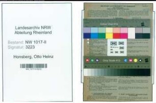 Entnazifizierung Otto Heinz Honsberg , geb. 12.09.1919 (Kaufmnaennischer Angestellter)